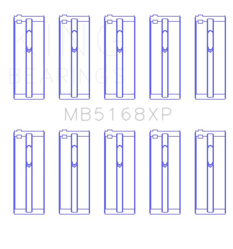 King Engine Bearings Honda H22 50mm Journal Crankshaft Main Bearing Set - Size STDX thumbnail 2