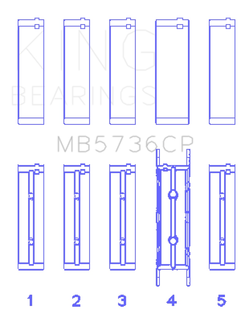 King Engine Bearings Ford Powerstroke 6.0L/6.4L Diesel (Size +0.026mm) Crankshaft Main Bearing Set thumbnail 2