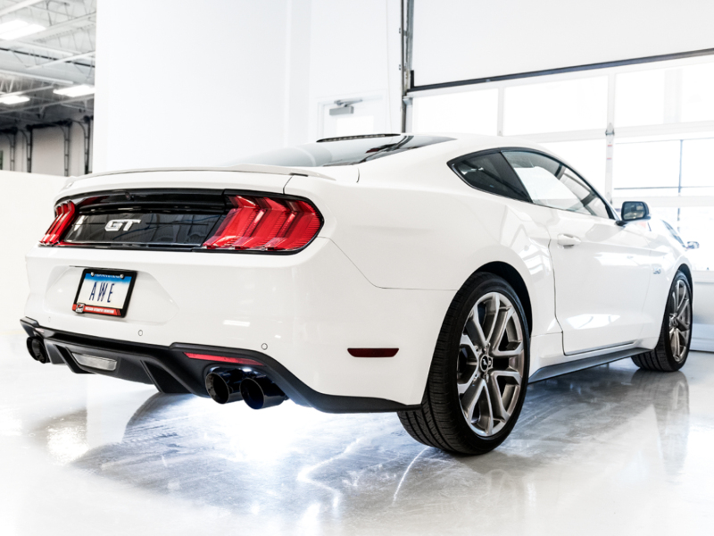 AWE Tuning 2018+ Ford Mustang GT (S550) Cat-Back Exhaust - Touring Edition (Quad Diamond Black Tips)