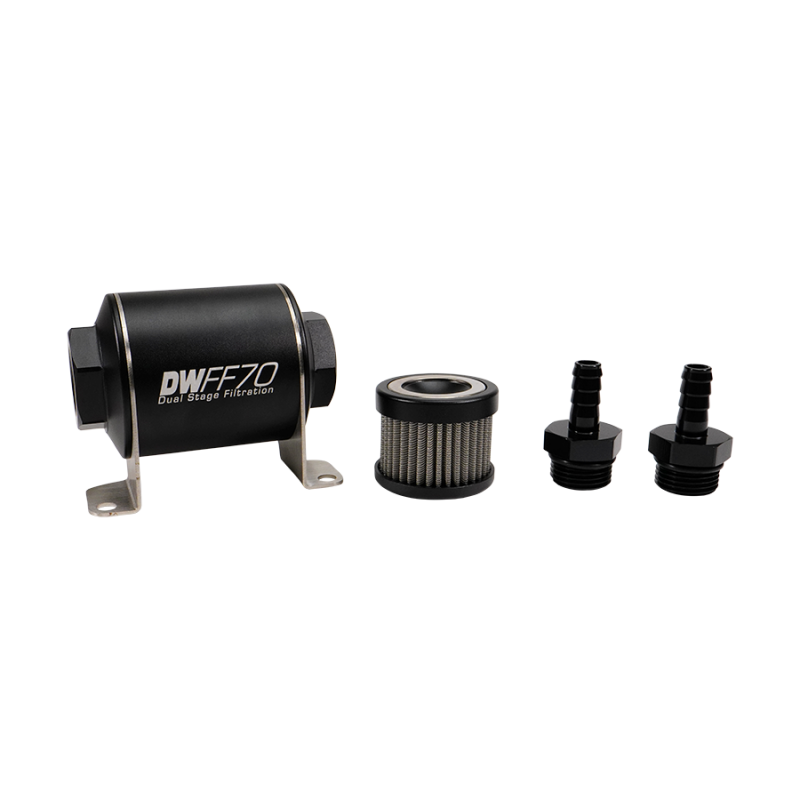 3/8 in Barb, 5 micron, 70mm In-line fuel filter kit