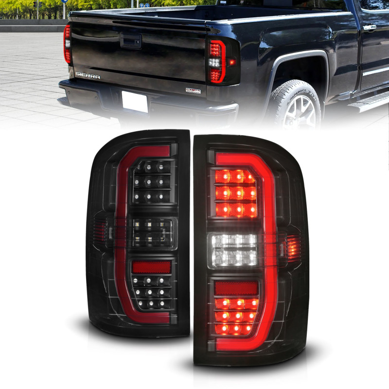 ANZO 14-18 GMC Sierra 1500 Full LED Taillights Black Housing Smoke Lens (w/C Light Bars) thumbnail 7