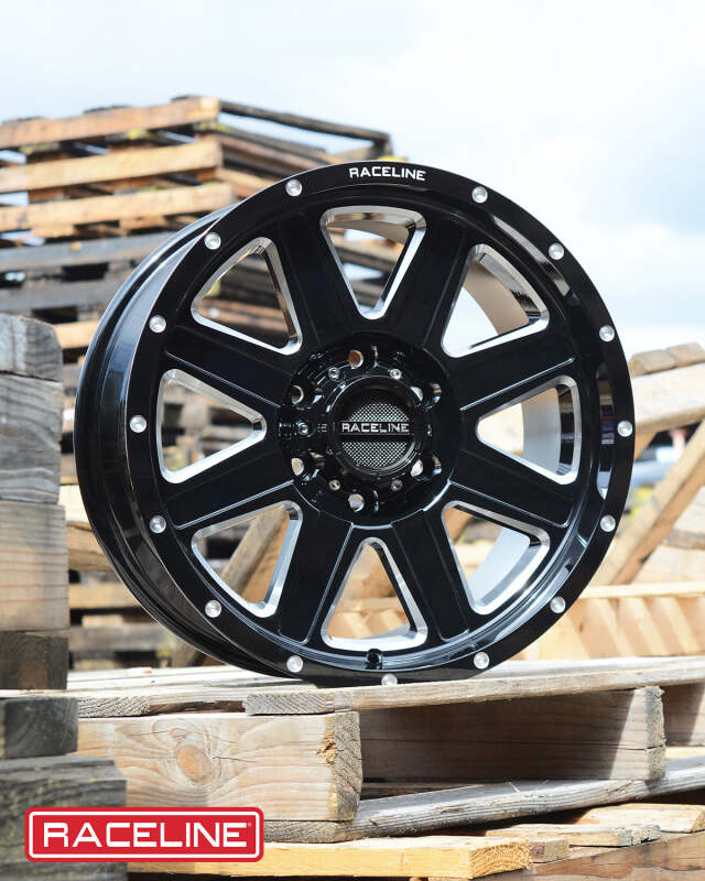 Raceline 940M Hostage 16x8in / 5x139.7 BP / 0mm Offset / 106.5mm Bore - Black & Milled Wheel thumbnail 4