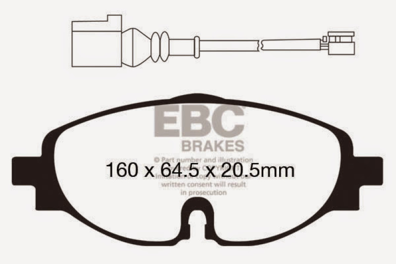 EBC 14+ Audi A3 1.8 Turbo Greenstuff Front Brake Pads thumbnail 3