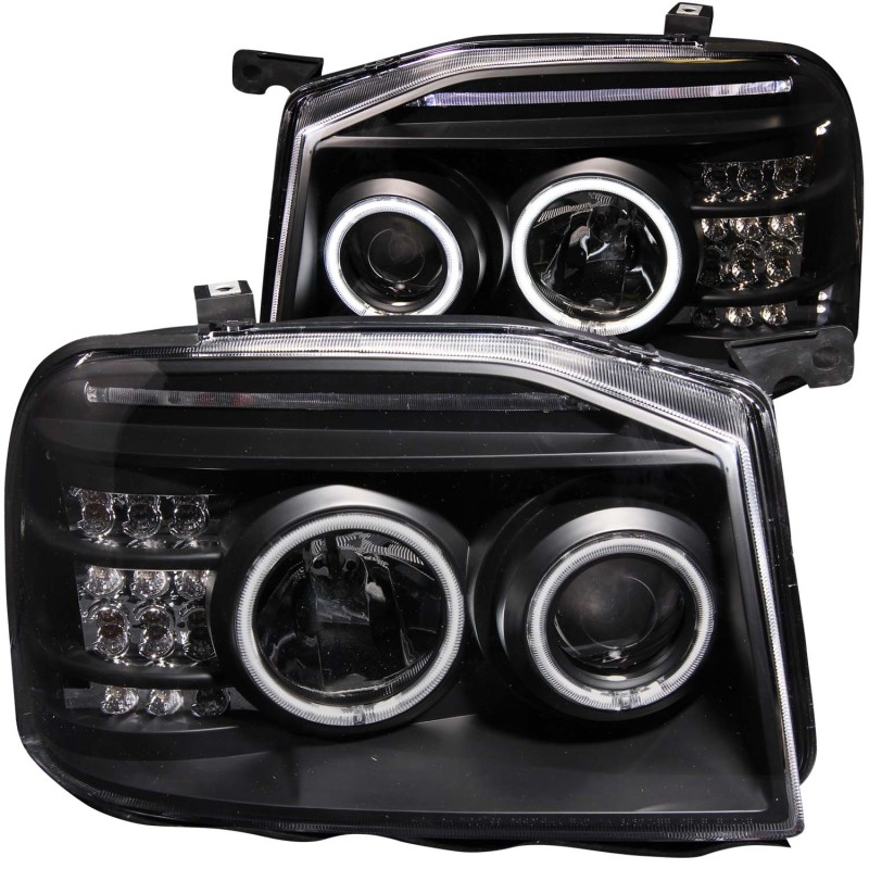 ANZO 2001-2004 Nissan Frontier Projector Headlights w/ Halo Black (CCFL) thumbnail 4