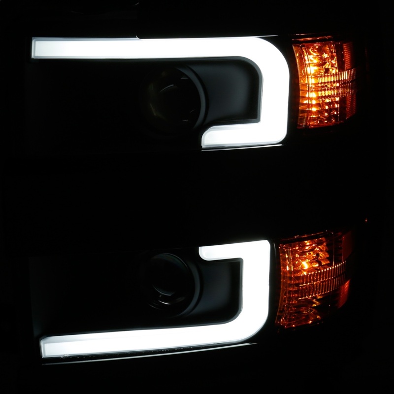 ANZO Projector Headlights With Plank Style Design Black w/Amber 15-17 Chevrolet Silverado 2500/3500 thumbnail 7