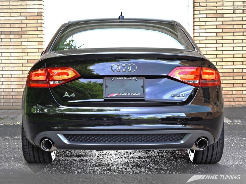 AWE Tuning Audi B8 A4 Touring Edition Exhaust - Dual Outlet Polished Silver Tips thumbnail 3