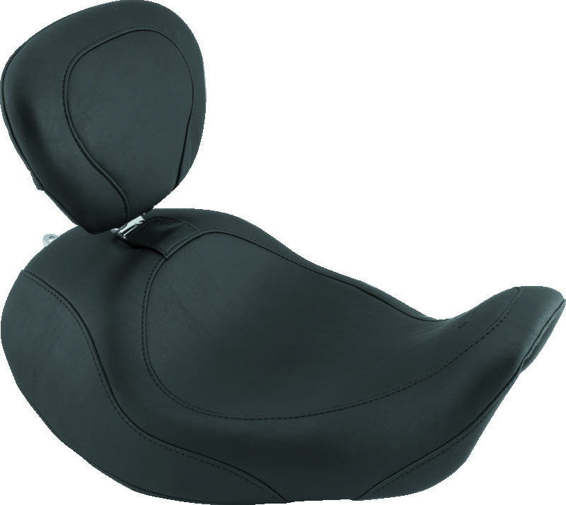 Mustang 06-17 Harley Dyna Wide Tripper Forward Solo Seat w/Driver Backrest - Black