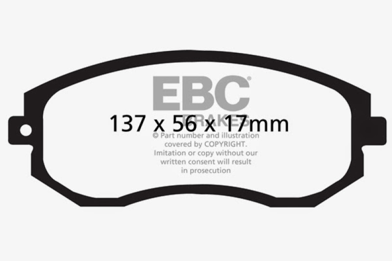 EBC 12+ Scion FR-S 2 Yellowstuff Front Brake Pads thumbnail 7