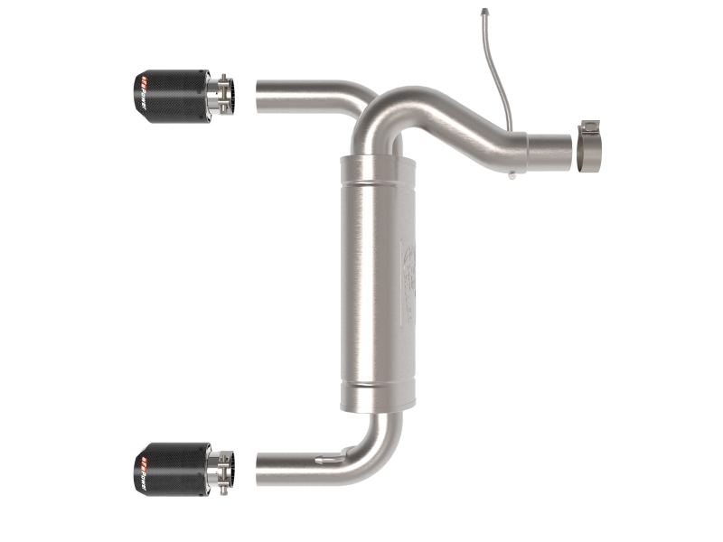 aFe Vulcan 3in 304 SS Axle-Back Exhaust 2021 Ford Bronco L4-2.3L (t)/V6-2.7L (tt) w/ Carbon Tips thumbnail 7
