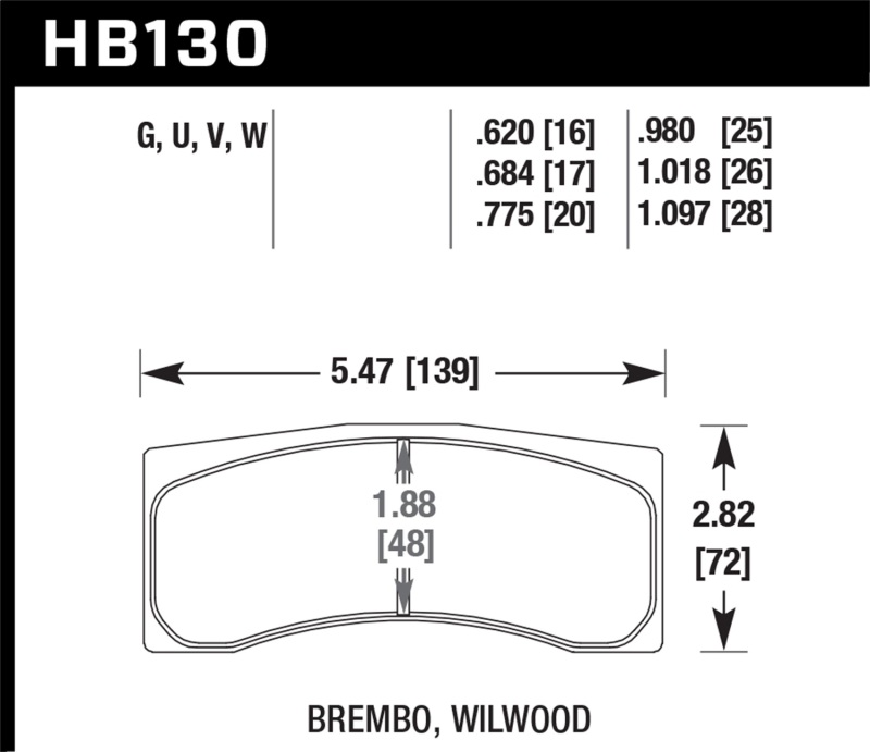 Hawk Universal Brembo DTC-70 Race Brake Pads thumbnail 6