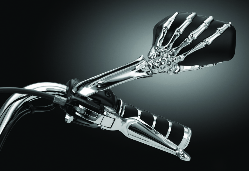 Kuryakyn Skeleton Hand Mirrors Chrome/Black