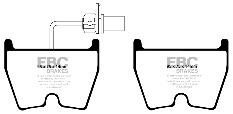 EBC 17-18 Audi RS3 Yellowstuff Front Brake Pads thumbnail 3