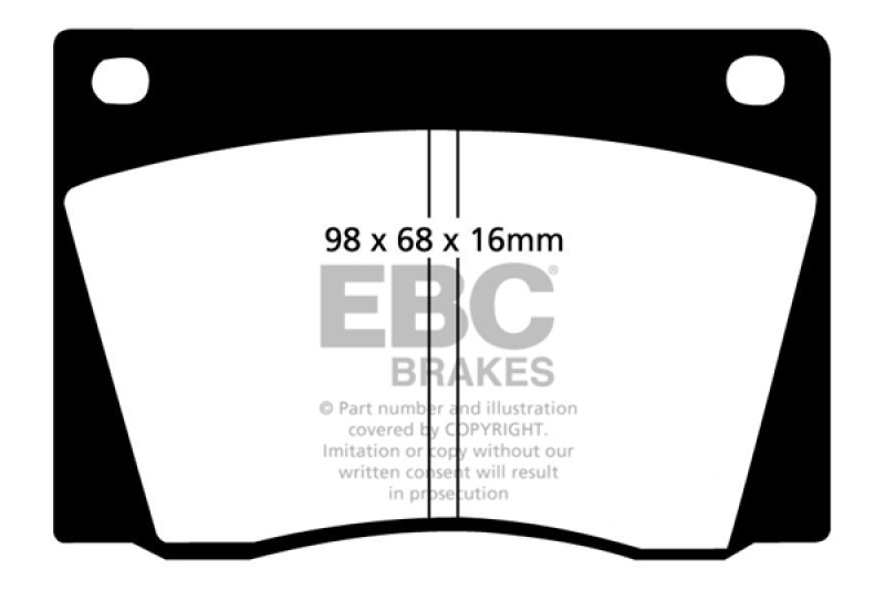 EBC 67-74 Ac 428 7.0 Greenstuff Front Brake Pads thumbnail 2