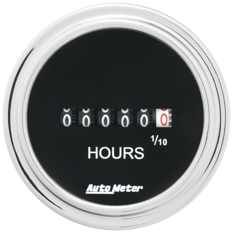 Autometer Traditional Chrome 52mm 100k Short Sweep Electronic Hourmeter thumbnail 4