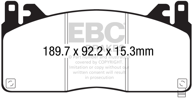EBC 2015+ Ford Mustang (6th Gen) 5.2L (GT350) Shelby Redstuff Front Brake Pads thumbnail 4