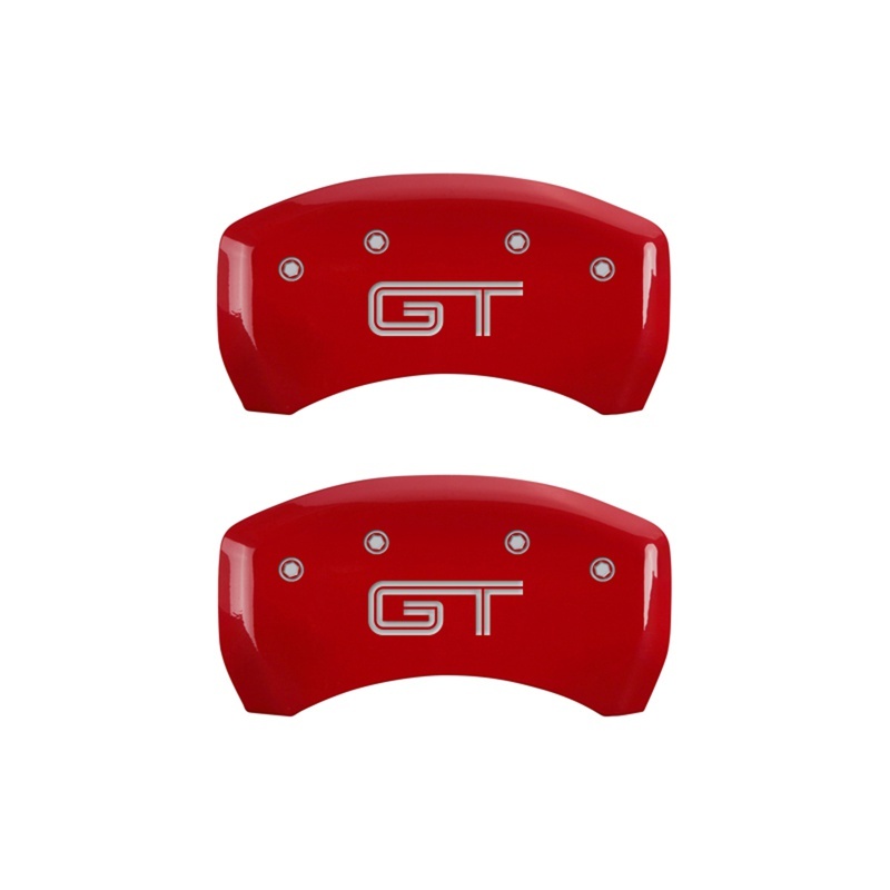 MGP Rear set 2 Caliper Covers Engraved Rear S197/GT Red finish silver ch thumbnail 3