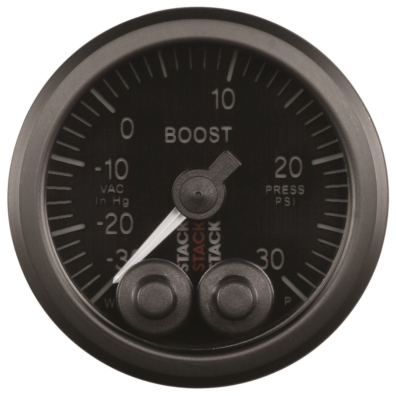 Autometer Stack Instruments 52mm -30INHG To +30PSI Pro Control Boost Pressure Gauge - Black thumbnail 2