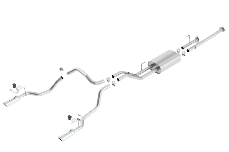 Borla 14-15 Toyota Tundra 4.6L/5.7L Crew Max SB DC SB Touring Cat Back Exhaust Dual Split Rear Exit thumbnail 4
