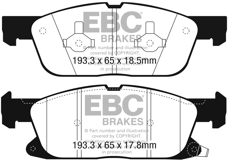 EBC Stage 2 Sport Disc Brake Kits for 2017-2019 CONTINENTAL, 2017-2018 MKZ - S2KF1579 Pad and Rotor Kit thumbnail 7