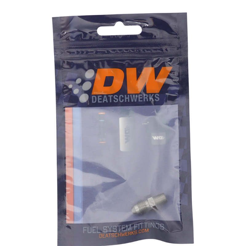 DeatschWerks 3AN Male Flare to 1/16in NPT Male - Anodized Stainless Steel thumbnail 3