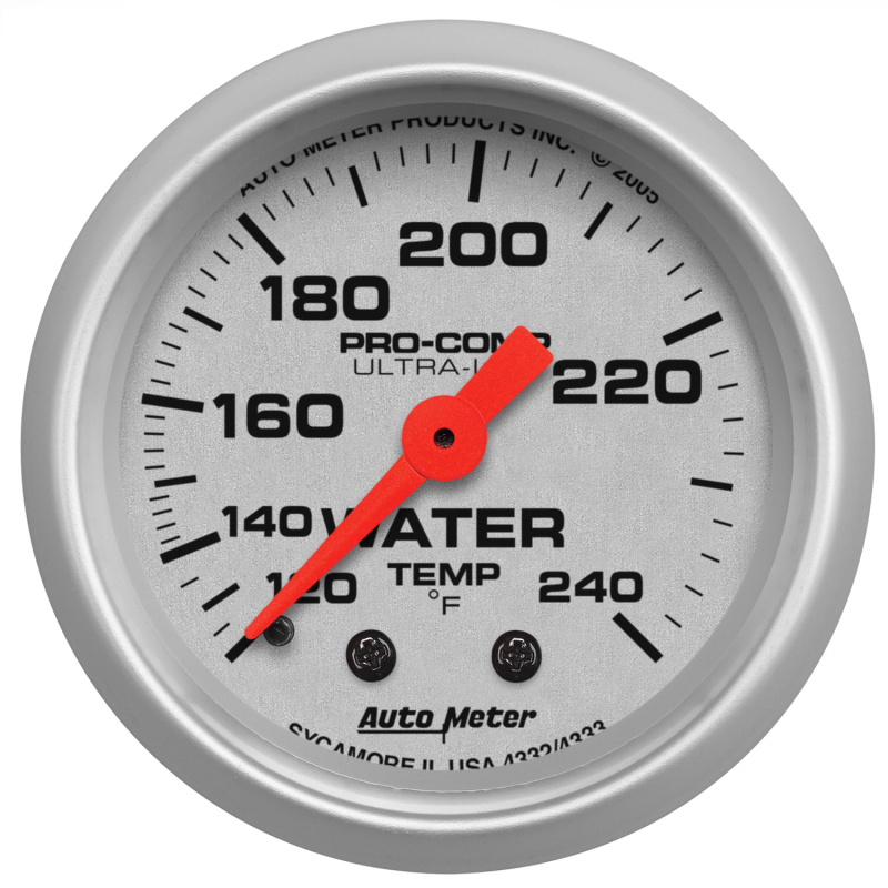 Autometer Ultra-Lite 52mm 120-240 Deg F Mechanical Water Temp Gauge thumbnail 3