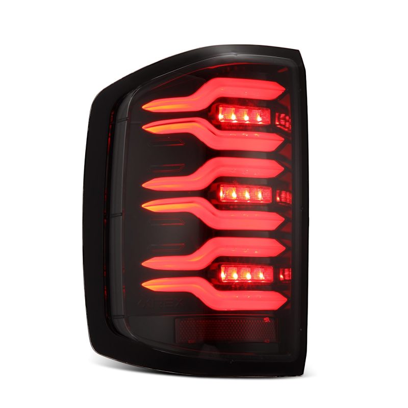 AlphaRex 14-18 Chevy Silverado 1500 Luxx-Series LED Tail Lights Alpha-Black w/Activ Light/Seq Signal thumbnail 5