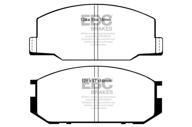 EBC 85-90 Lotus Esprit 2.2 Yellowstuff Front Brake Pads thumbnail 6