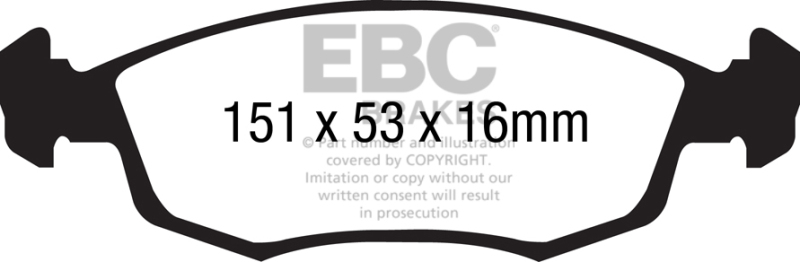 EBC 11+ Fiat 500 1.4 (ATE Calipers) Ultimax2 Front Brake Pads thumbnail 4