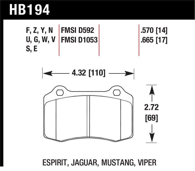 HAWK DTC-60 Brake Pad Sets