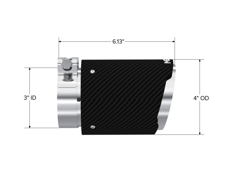 MBRP Universal Carbon Fiber Tip 3in ID / 4in OD Out / 6.13in Length Angle Cut Dual Wall thumbnail 4