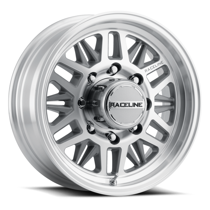 Raceline Wheels 451MC Ryno Machined Trailer 13x4.5 Wheel, 451 Ryno, 13 in. x 4.5 in., 5 x 4.50 in. Bolt Pattern, Cast Aluminum, Machined, Natural, 0.00mm Offset, 81.03mm Center Bore, Each thumbnail 3