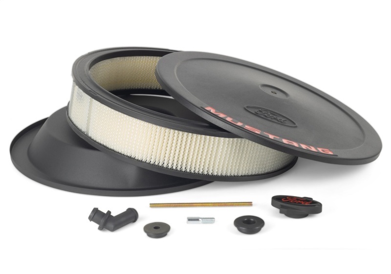 Ford Racing Air Cleaner Kit - Black Crinkle Finish w/ Red Mustang Emblem thumbnail 4
