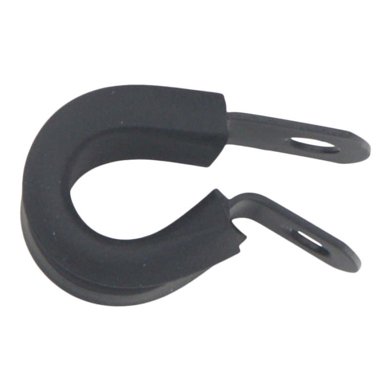 DeatschWerks Rubber Cushioned P-Clamp for 6AN Hose - 9.5mm Clamp Id - Anodized Matte Black thumbnail 2