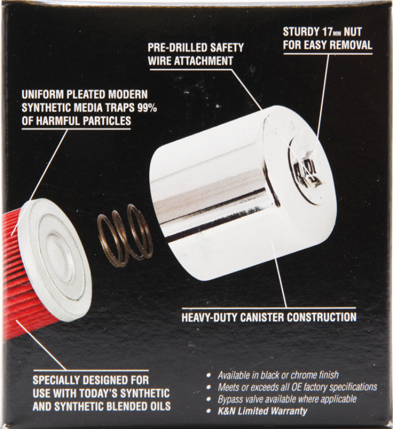 K&N Suzuki / Arctic Cat / Cagiva / Kawasaki / KYMCO / Aprilia 2.813in OD x 3.031in H Oil Filter thumbnail 6