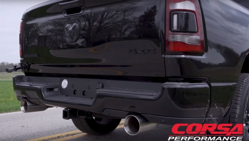 Corsa 19-24 Ram 1500 5.7L Crew Cab w/ 57in or 76in Bed Cat-Back Dual Rr Exit 5in Satin Polished Tips thumbnail 4