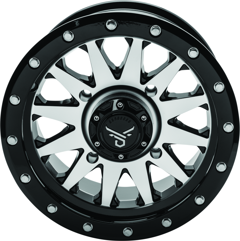 Quadboss Wheels 608554 QuadBoss Wagon 14X7 4+3 4/156 Black Machined thumbnail 2