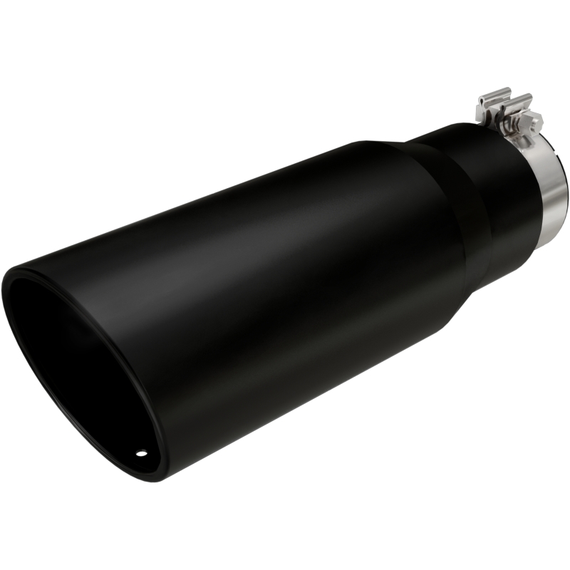 MagnaFlow Tip Stainless Black Coated Single Wall Round Single Outlet 5in Dia 3.5in Inlet 14.5in L thumbnail 4