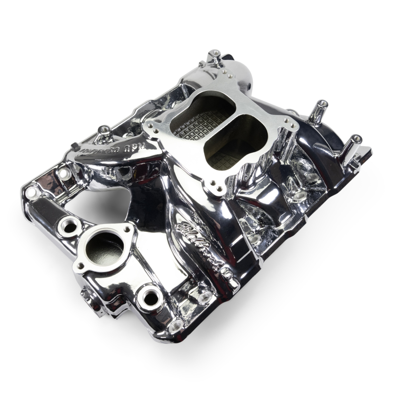 Edelbrock Performer RPM Intake Manifolds 7156-CP Manifold, RPM, Dual Plane, Aluminum, Chrome Plasma Coat, Square/Spread Bore, Pontiac, 326-455, Each thumbnail 5
