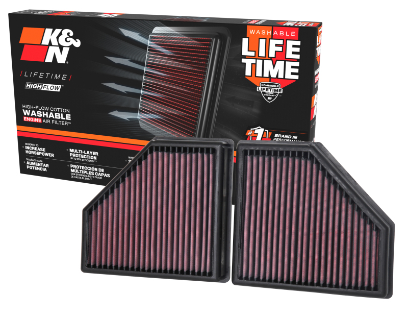K&N 16-19 BMW 750i L6-4.4L F/I Replacement Drop In Air Filter thumbnail 9