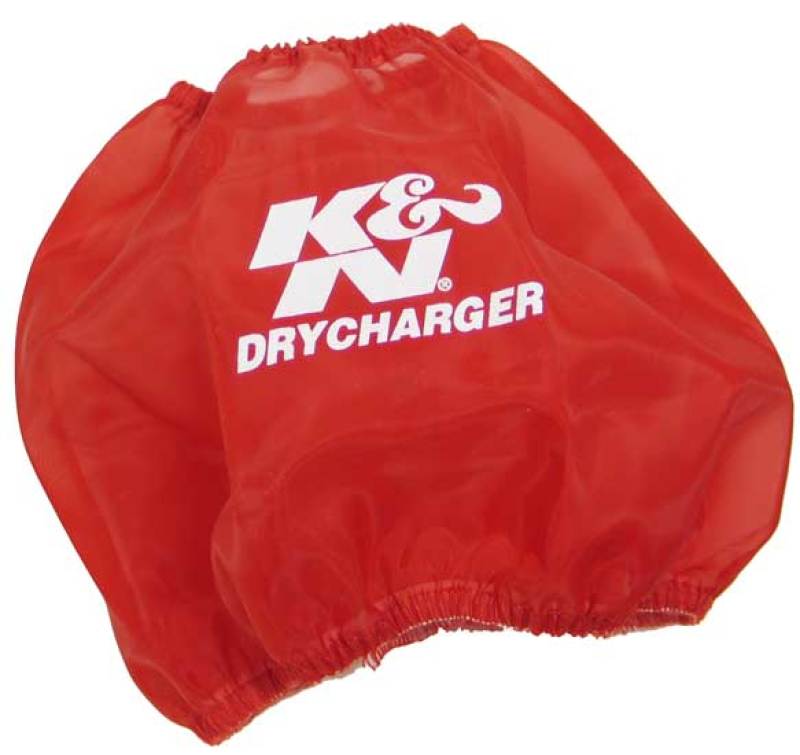 K&N Round Tapered Drycharger Air Filter Wrap Red 7.5in Base ID / 4.5in Top ID / 6in Height thumbnail 2