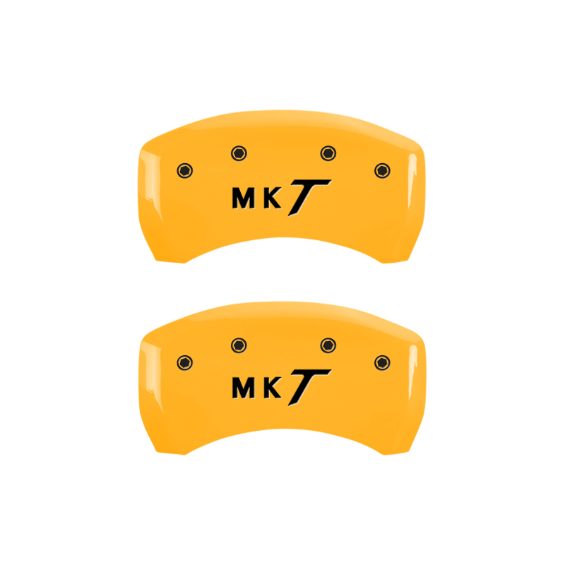 MGP 4 Caliper Covers Engraved Front Lincoln Engraved Rear MKT Yellow finish black ch thumbnail 9