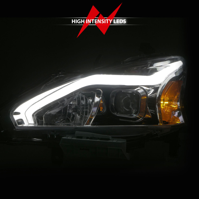 ANZO 13-15 Nissan Altima (w/o Factory HID Bulbs) Projector Headlights - w/ Light Bar Chrome Housing thumbnail 8