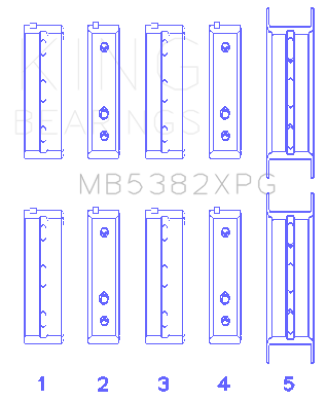 King Subaru EJ20/EJ22/EJ25 (For Thrust in #5 Position) Performance Main Bearing Set - Size STD