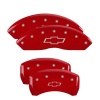 MGP 4 Caliper Covers Engraved Front & Rear Bowtie Red finish silver ch thumbnail 5