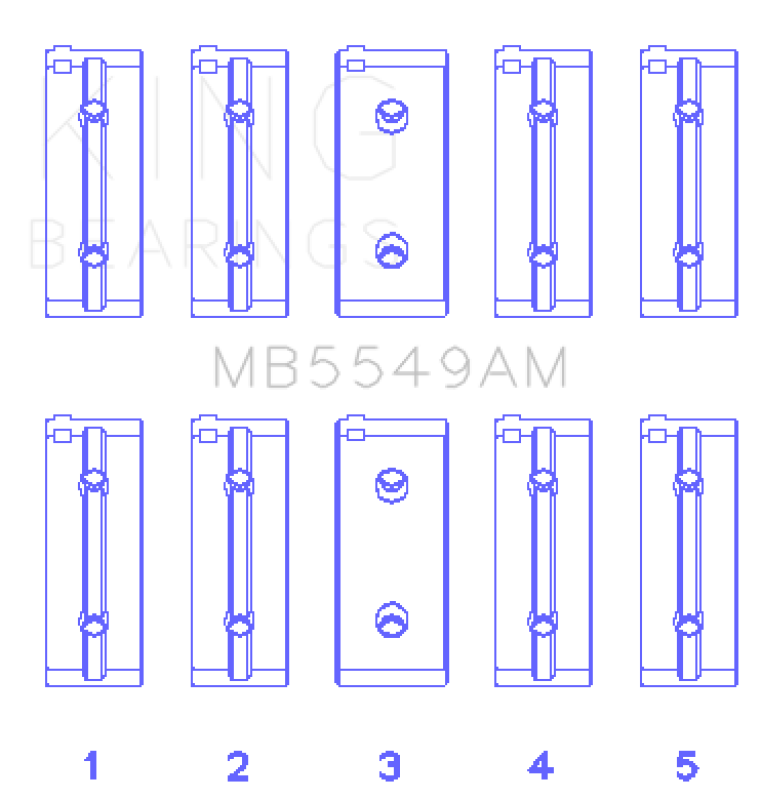 King Engine Bearings Buick 93-99 Fiat 176 B6 1372cc Main Bearing Set thumbnail 3