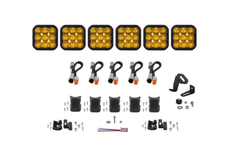 Diode Dynamics SS5 Sport Universal CrossLink 6-Pod Lightbar - Yellow Driving thumbnail 2