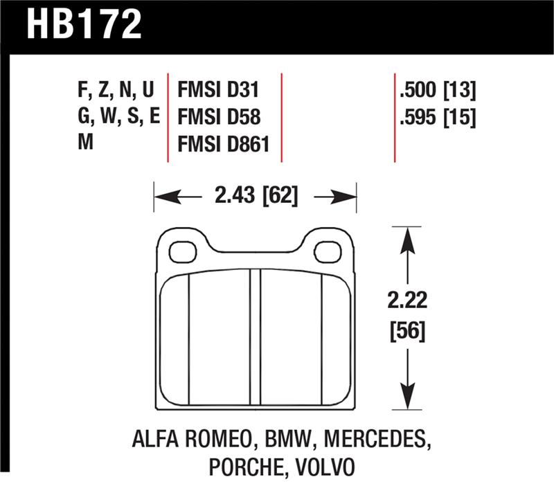 HAWK DTC-60 Brake Pad Sets
