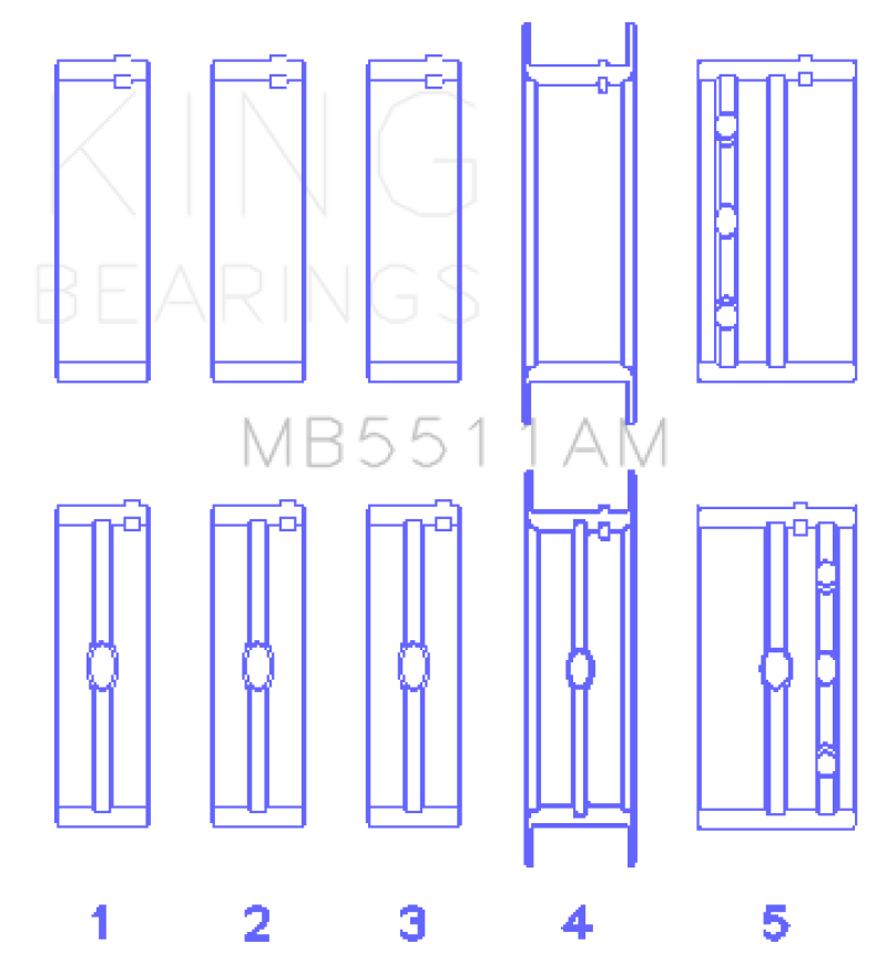 King Engine Bearings GM V8 OHV 16 Valve (Size STD) Main Bearing Set thumbnail 3