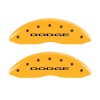 MGP Front set 2 Caliper Covers Engraved Front With out stripes/Dodge Yellow finish black ch thumbnail 7