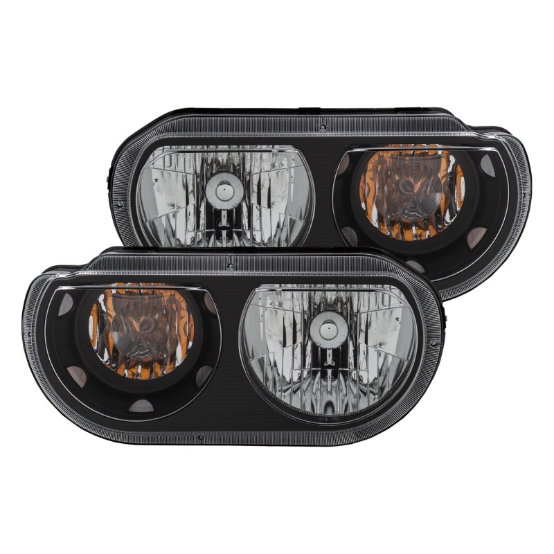 ANZO 2008-2014 Dodge Challenger Crystal Headlights Black thumbnail 5